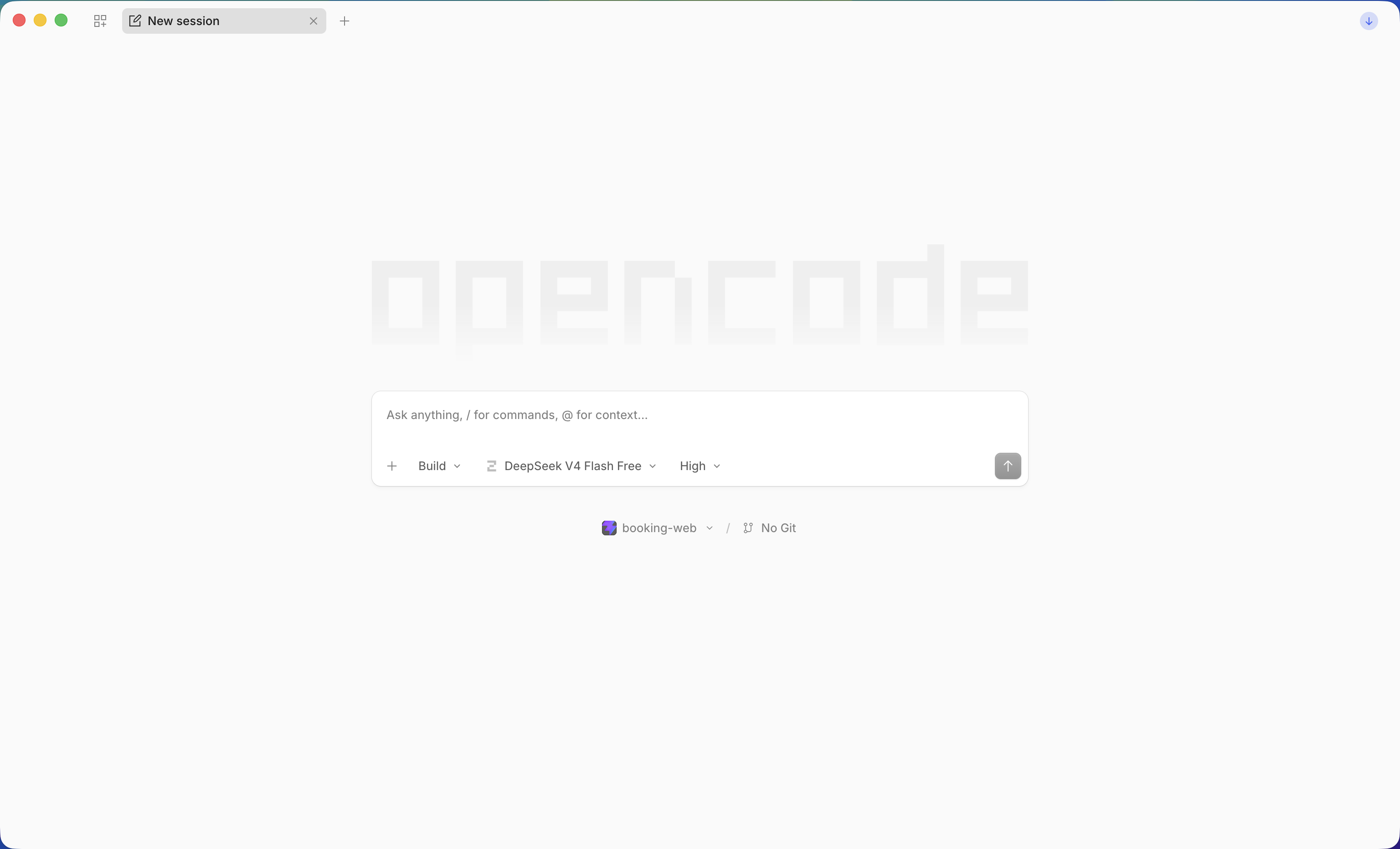 หน้าต่าง OpenCode Desktop